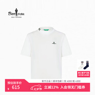 比音勒芬高爾夫【Q彈針織面料】春夏款高爾夫T恤小圓領(lǐng)彈力舒適休閑運動(dòng)短袖T恤 08白色 L