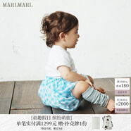 MARLMARL女童褲子兒童棉褲寶寶燈籠短褲易穿脫 bloomer05雛菊藍(lán)格 fukusa禮品包裝灰色 48cm(均碼 0-3歲)