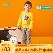 迪士尼寶寶（Disney Baby）童裝男童女童套裝潮酷米奇米妮衛(wèi)衣套裝兒童外出服 黃色T1281 4歲/身高110cm