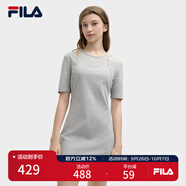 FILA 斐樂(lè )官方女裝針織連衣裙2025夏新款時(shí)尚簡(jiǎn)約休閑修身連身裙 中色花灰-MG M 165/84A/M