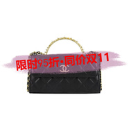 香奈兒（Chanel）Kelly復(fù)古琺瑯羊皮手柄包手提斜挎包禮盒節(jié)日送禮 送女友七夕送禮 黑色94305長*寬*高19*4.5*10.5cm