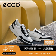 愛(ài)步（ECCO）夏季牛皮潮流厚底板鞋 街頭球鞋男鞋539814 黑色/白色 40 HL