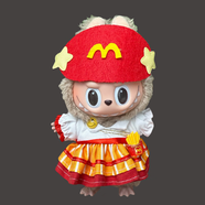 LG LABlabubu娃衣17厘米一二三代著(zhù)替毛絨公仔拉布衣搪膠臉夏季帽子 MM日記+送鞋子一雙