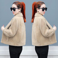 AEMAPE仿水貂絨大衣外套女短款毛衣2025秋冬季新款韓版加厚毛絨外衣顯瘦 【卡其色 #2167 L 建議95-105斤左右