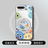 藝彩家 適用蘋(píng)果8plus手機殼旋轉支架2025新款7plus卡通8磨砂iPhone怪獸計劃se3/2防摔6男保護套6s 【IMD大孔彩銀殼/月光銀】怪獸計劃銀 蘋(píng)果se2