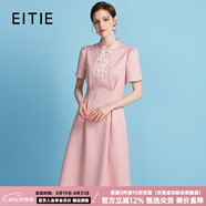 愛(ài)特愛(ài)（EITIE）新中式對襟珍珠盤(pán)扣收腰顯瘦連衣裙夏季新款高端女裝B2407306 珊紅65 XL 170