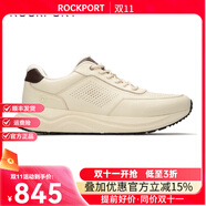 ROCKPORT樂步【明星同款】男士高端休閑鞋新款真皮商務(wù)厚底鞋運(yùn)動(dòng)休閑鞋子 米白色 41