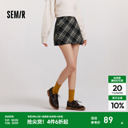 森馬（Semir）半身裙女格紋A字裙復(fù)古文藝氣質(zhì)冬俏皮時(shí)尚短裙小個(gè)子學(xué)院風(fēng) 灰藍(lán)色調(diào)00428 XL
