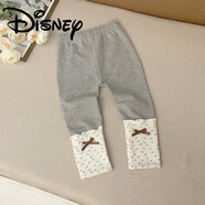 迪士尼（Disney）童裝女童內(nèi)搭褲兒童褲子春秋裝嬰兒幼兒長褲小童襪褲衣服針織褲子 淺灰色 80 cm