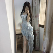 紀覓碎花長(cháng)裙 法式小清新不規則荷葉邊吊帶連衣裙女夏甜美超仙海邊度 L 收藏關(guān)注送小禮物