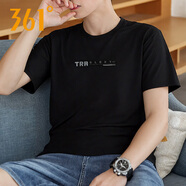 361°運(yùn)動(dòng)t恤男款2025夏季新款361度官方正品常規(guī)舒適上衣圓領(lǐng)短T恤男 超級(jí)黑 4XL