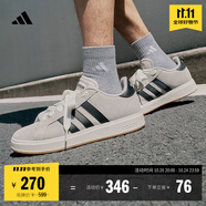 adidas「面包鞋」GRAND COURT BASE 00s休閑低幫板鞋男女阿迪達斯   奇跡礬土棕/黑色/漢玉白   42.5