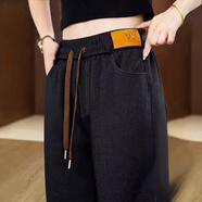 【商場(chǎng)撤柜1折處理】25年秋冬新款水洗軟牛仔褲 高腰遮肉百搭減齡 黑色【不加絨款】 3XL 【建議120-135斤】