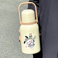 oktp大容量hellokitty保溫杯女316不銹鋼學(xué)生吸管杯便攜高顏值水杯子 白色1100ML