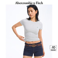 ABERCROMBIE & FITCH女裝25夏季新款美式百搭圓領(lǐng)短袖T恤KI139-5273 淺灰色 S (165/92A)