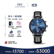 萬國（IWC）葡萄牙系列計時腕表 藍色表盤 鱷魚皮 IW371606 41mm