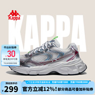 KAPPA卡帕男鞋網(wǎng)面運動鞋男夏季新款網(wǎng)鞋透氣休閑老爹鞋子男薄款跑步鞋 冷灰色/新年紅 37