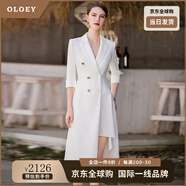 OLOEY奢侈高檔品牌不規(guī)則職業(yè)西裝連衣裙夏季高級(jí)感正式場(chǎng)合女裙高端工 白色連衣裙 S