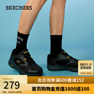 斯凱奇（Skechers）動(dòng)感緩震跑步鞋復古潮流運動(dòng)鞋透氣網(wǎng)面舒適休閑鞋 黑色/黃色/BKYL 41