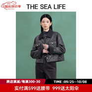THE SEA LIFE商場(chǎng)同款歐海一生 皮衣外套女簡(jiǎn)約小翻領(lǐng)菱格小香風(fēng)外套VE12509 苜?；?L
