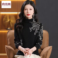 俞兆林2025秋冬新款高領(lǐng)針織衫時(shí)尚保暖毛衣韓國版顯瘦打底打底衫 黑色 S 建議80-90