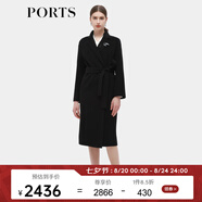 PORTS寶姿秋季新款女裝甜美櫻粉長(cháng)袖中長(cháng)毛呢大衣ALD9C003QZW025 黑色（胸針隨機贈送） XL 10