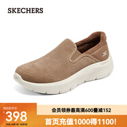斯凱奇（Skechers）男女款散步鞋加絨懶人一腳蹬休閑124953 棕色/BRN 37