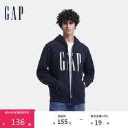 GAP男女裝秋季印花字母logo抓絨連帽衛(wèi)衣休閑外套660128