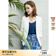 顏域簡(jiǎn)約半袖西裝外套女夏裝新款通勤顯瘦氣質(zhì)職業(yè)短款西服 白色1 XL/42