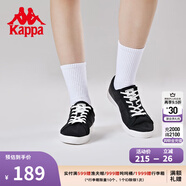 卡帕（Kappa）板鞋新款情侶男女低幫休閑鞋網(wǎng)孔運動鞋輕便小白鞋 黑色/韓國白-990 38