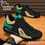 東方駱駝（EASTERN CAMEL）品牌男鞋2025秋冬季新款高幫百搭阿甘鞋男士運(yùn)動休閑防滑潮鞋子男 黑綠 38