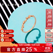 謝瑞麟（TSL）18K金戒指女款幾何鉚釘彩金玫瑰金指環(huán)送禮BE189 13號圈口