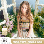 兩三事度假吊帶連衣裙2025夏季新款白色裙子民族風(fēng)長裙女甜莓慕斯 黃花色-y M