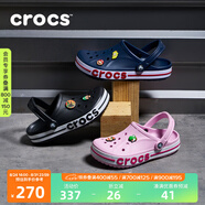 crocs卡駱馳洞洞鞋貝雅卡駱班輕便耐磨一腳蹬休閑鞋|205089 黑色/白色-066 44 (280mm)