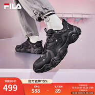 FILA 斐樂(lè)貓爪鞋4代女鞋老爹鞋情侶運(yùn)動(dòng)鞋復(fù)古時(shí)尚休閑鞋網(wǎng)面透氣 【男款】黑-BK 40.5