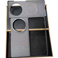 HTXIANWEI適用VivoXFold5/Fold3pro凱夫拉手機殼xfold2碳纖維600D細紋磁吸輕薄防摔中軸保護套折疊硬外殼前 鈦金藍帶圈磁吸一套 vivo_x_fold5