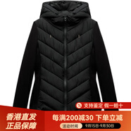 ZARA拼接連帽長(cháng)袖棉服 女款 黑色 黑色 XS (160/80A)