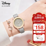 迪士尼（Disney）手表女簡(jiǎn)約小圓盤(pán)帶日歷石英表初高中學(xué)生女孩防水手表MK-11854GY
