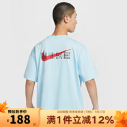耐克（NIKE）夏季新款短袖男女款上衣運(yùn)動休閑舒適透氣短袖T恤 HF6594-474 淺藍(lán)色/全對印花/男款 L
