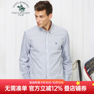 圣大保羅男裝2025夏季新品純棉寬松版長(cháng)袖襯衫格子男士薄款休閑襯衣 天藍色L1 L 170/88B(41)