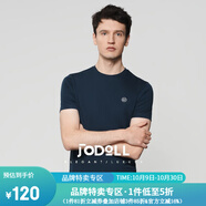 JODOLL喬頓【萊賽爾纖維】短袖T恤夏季潮流休閑logo壓印圓領(lǐng)半袖t恤男 藏青色 S 46