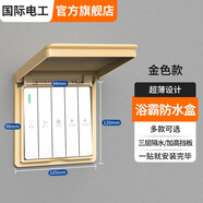 國際電工浴霸開(kāi)關(guān)防水盒防濺盒免打孔超簿防水罩插座自粘防水面板盒 金色-86型超薄【粘貼卡扣雙用】