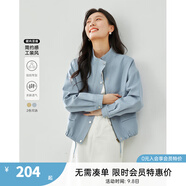 梵希蔓卡其色休閑時尚工裝風(fēng)短外套2025年春季新款寬松設(shè)計感上衣 M3976 藍色 M