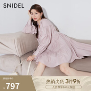 SNIDEL春夏甜美百搭V領(lǐng)褶皺寬松襯衫連衣裙SWFO241303 粉米色 S （0）