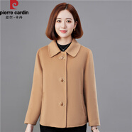 皮爾卡丹（pierre cardin）2025春款短款小外套女羊毛雙面呢大衣韓版寬松大碼女裝休閑外套女 淺駝色 L