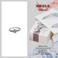 朝遇戒指女款山茶花S925銀小眾設(shè)計(jì)高級(jí)感指環(huán)女生生日七夕情人節(jié)禮物 【蝴蝶結(jié)禮盒】山茶花戒指