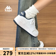 KAPPA卡帕背靠背女鞋秋季透氣小白鞋子女板鞋新款情侶鞋百搭休閑運動鞋 經(jīng)典白/海昌藍 38