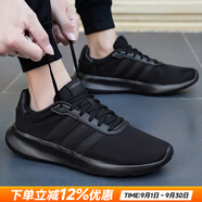 阿迪達(dá)斯（adidas）男鞋跑步鞋 25秋新款運(yùn)動(dòng)鞋緩震防滑慢跑鞋網(wǎng)面透氣低幫休閑鞋子 經(jīng)典黑武士/LITE RACER 3.0/偏小 42 (內(nèi)長260mm)