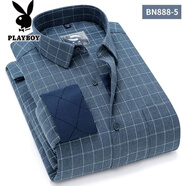 花花公子正品白鴨絨羽絨襯衫男中年加絨加厚長(cháng)袖格子襯衣休閑保暖衣羽絨服 黃綠色 PM-BN888-05白鴨絨 41 135斤-145斤體重穿