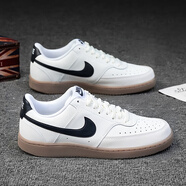 耐克（NIKE）男鞋 2025新款夏季COURT VISION休閑鞋低幫運動鞋透氣板鞋子男 米白黑勾-133【簡版空軍】 主推 40